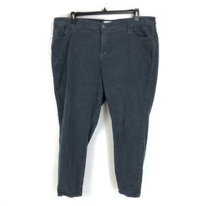 Pistola Corduroy Ankle Pants Women's Plus Size 20W Gray Tapered Stretch Slim